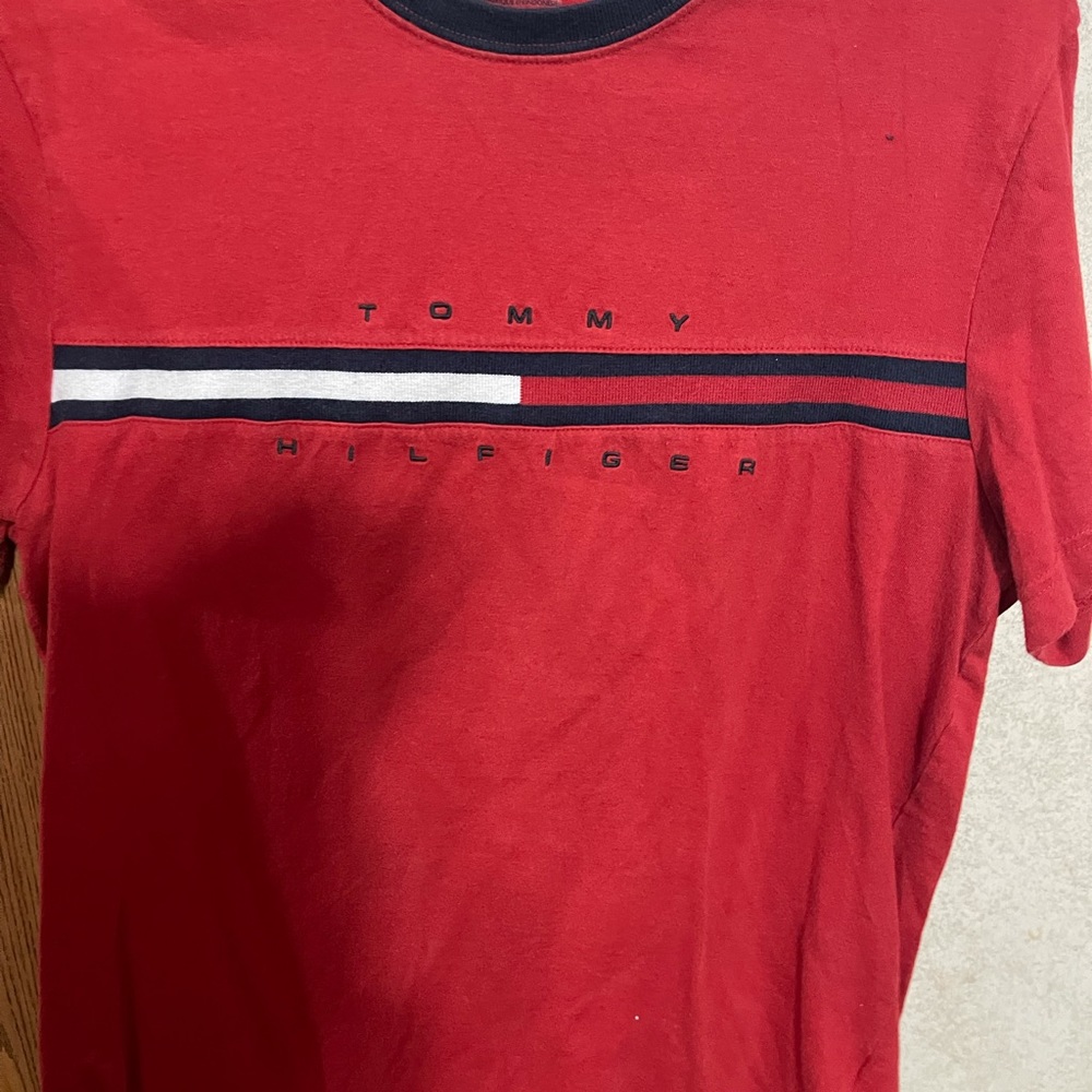 Red Tommy Hilfiger shirt